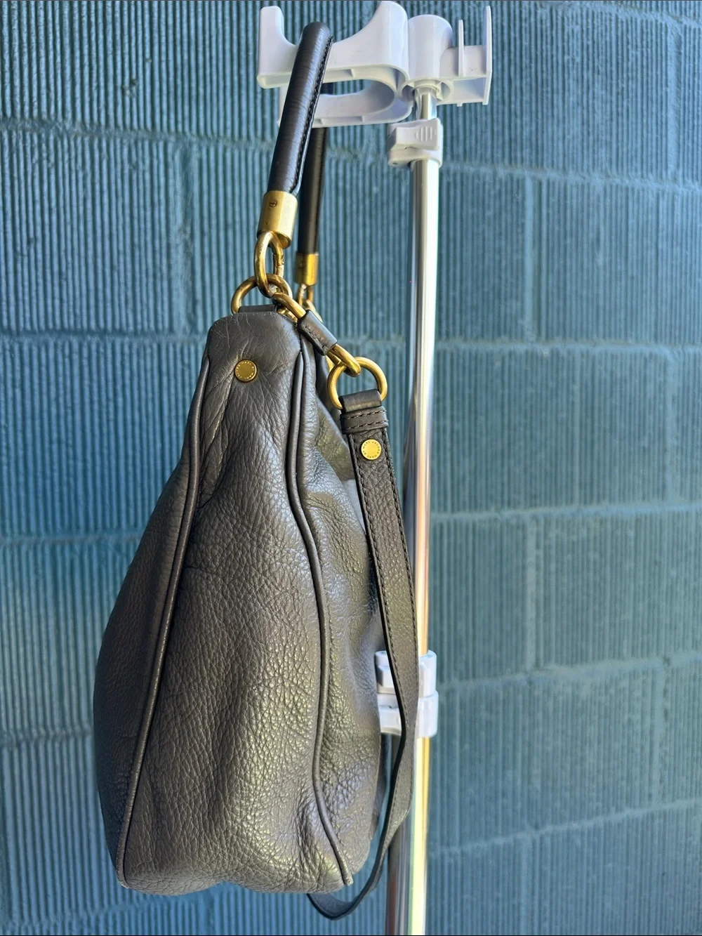 Marc Jacobs Pebbled Gray Leather Hobo